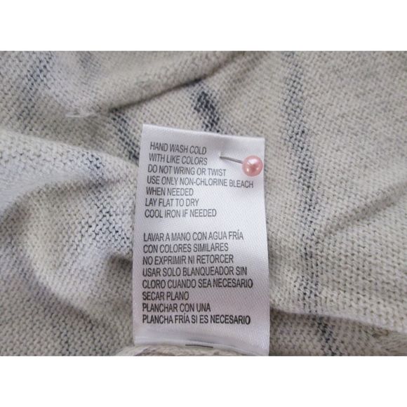 Democracy Jersey Knit Sweater Gray Tiger Tie Sides Pockets Cotton 2X (B9-129) - Picture 11 of 12